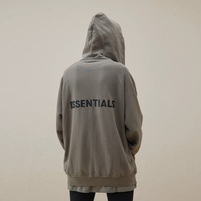 Fear of God Essentials Full Zip Up Hoodie Applique Logo Gray Flannel/C –  Youthgenes Market