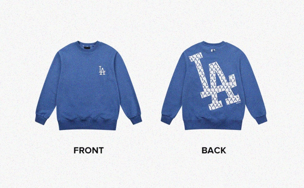 MLB Monogram LA Big Logo Sweater Blue – Youthgenes Market