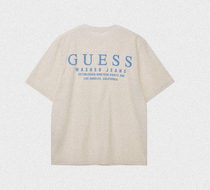 GUESS Washed Jeans Logo Beige