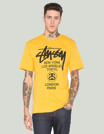Stussy world tour t-shirt (yellow)