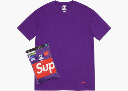 Supreme x Hanes Purple Tagless T-Shirt