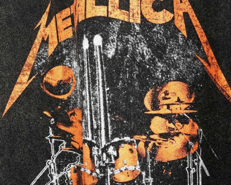 Metallic Rocker Acid Washed Drum Tee