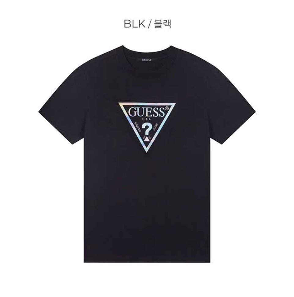 GUESS PVC Triangle Logo Print Black