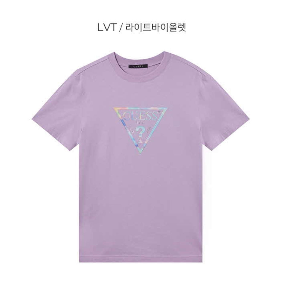 GUESS PVC Triangle Logo Print Purple
