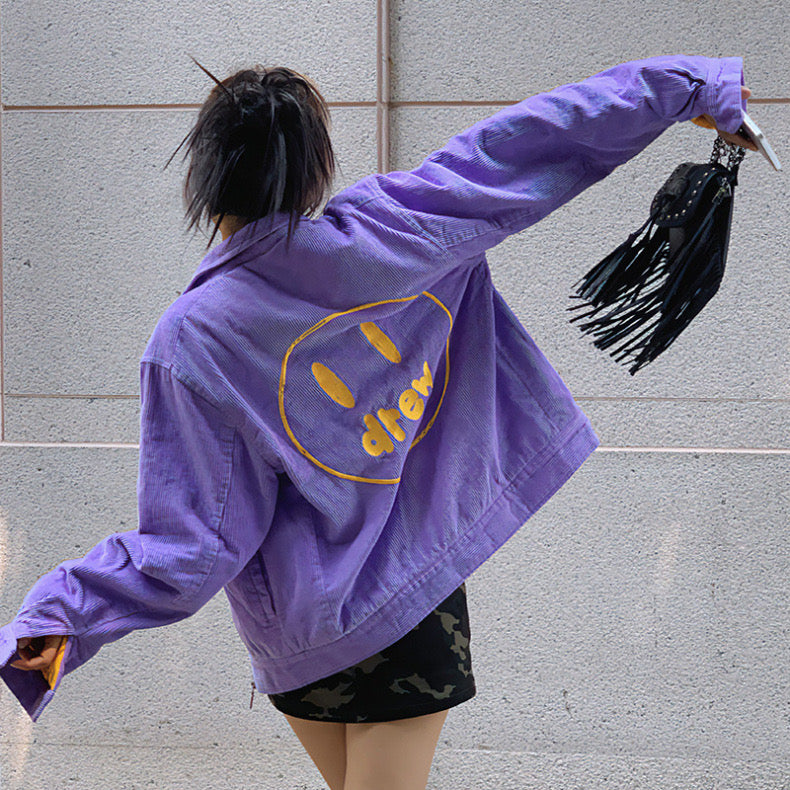 Drew House Ssense Exclusive Purple Painted Mascot Jacket