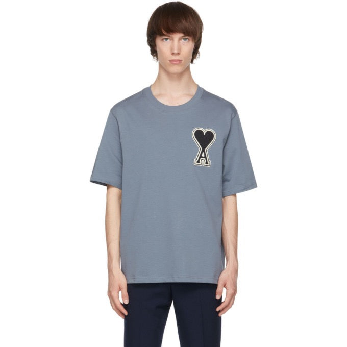 Ami Alexandre Grey-BlackHearts T-Shirt