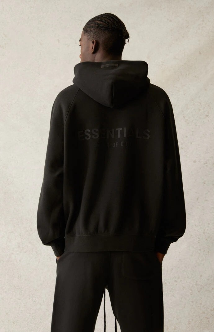 FEAR OF GOD ESSENTIALS PULL‑OVER HOODIE (SS21) BLACK/STRETCH LIMO