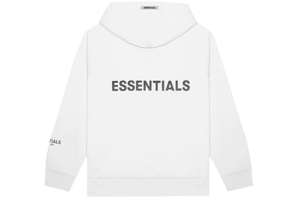 Fear of God Essentials Full Zip Up Hoodie Applique Logo (White)
