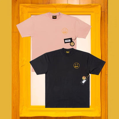 DREW Embroidered Mini Smiley Tee (Pink)