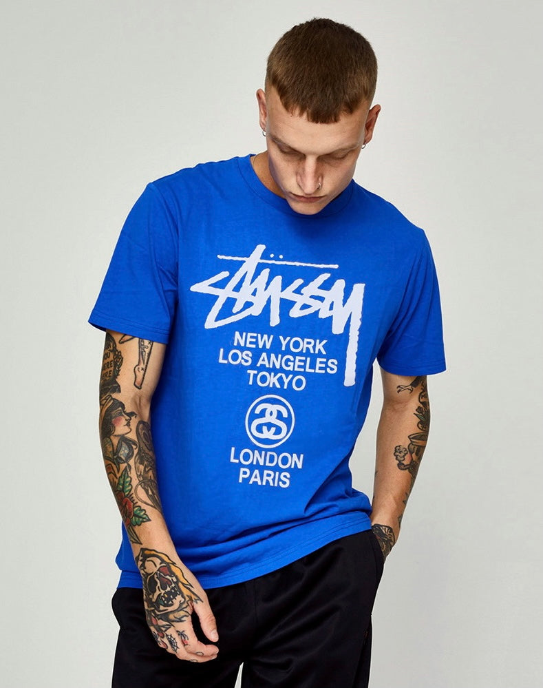 Stussy world tour t-shirt (blue)